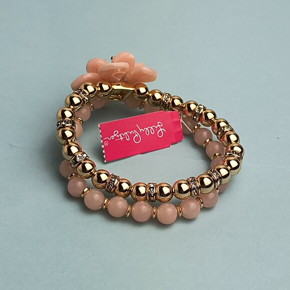 Lilly Pulitzer Statement Bracelet Stretch Exquisite Flower Bloom Blush P… - Picture 7 of 8